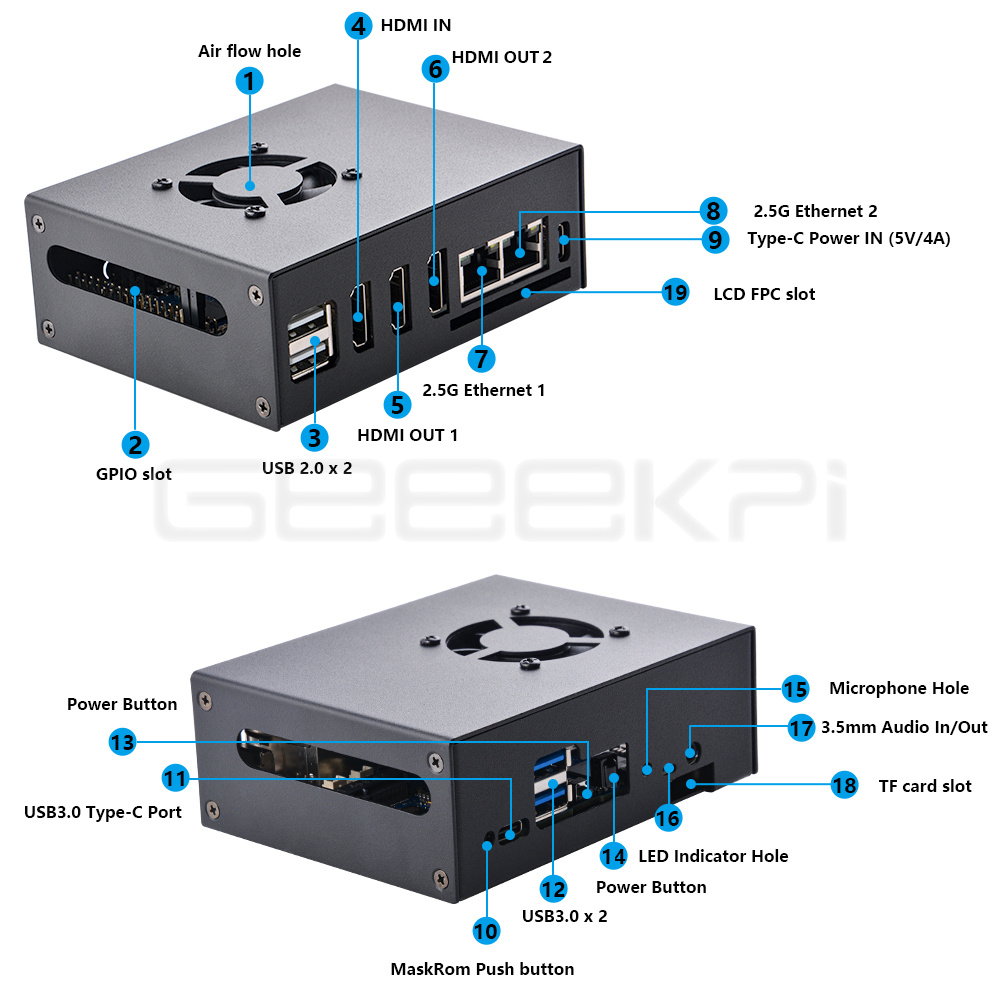 Boîtier GeeekPi Orange Pi 5 Pl - Orange Pi 5 Plus 32Gb avis et prix